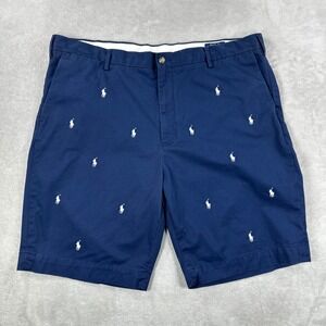 Polo Ralph Lauren Chino Shorts Mens 42T Navy Blue Stretch Classic Fit Pony Logo